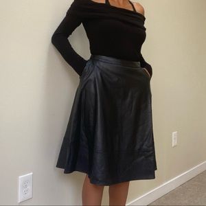 MIDI FAUX LEATHER SKIRT